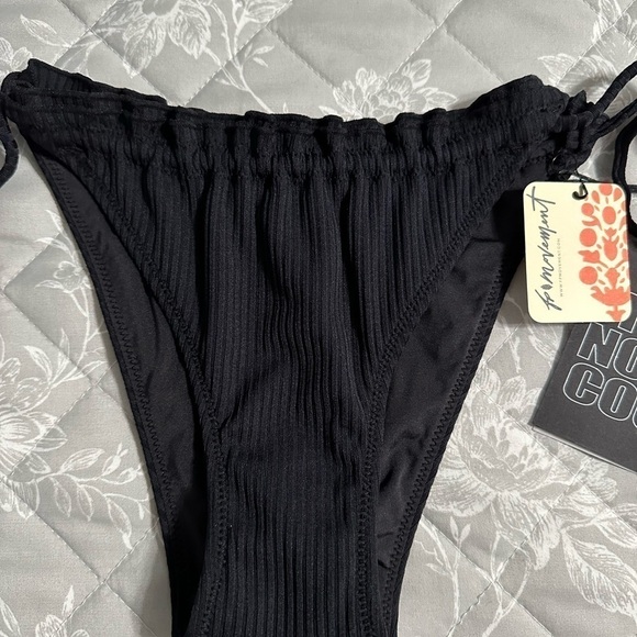Free People IT’S NOW COOL The Frill Tie Eco Bikini Bottom, Size Medium (v) - Picture 6 of 14